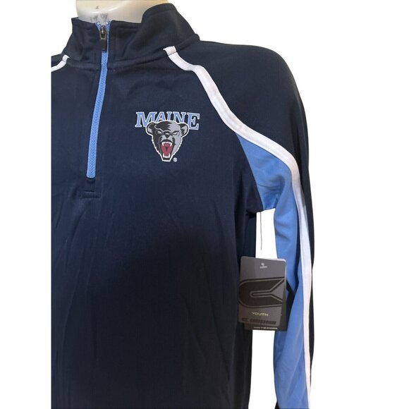 NEW Maine UMO Black Bears Colosseum Athletics Navy 1/4 Zip LS Shirt Youth M - Picture 2 of 5